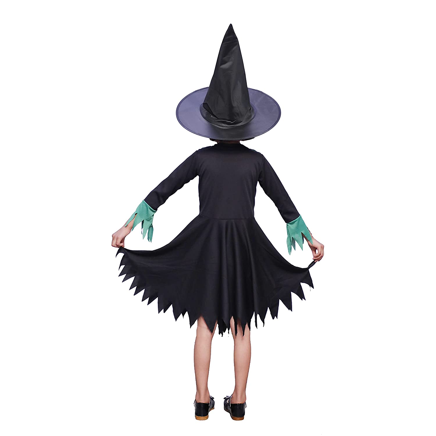 Witch Costume Dress for Kids Girls Set of 2(Frock,Hat) Halloween Costume