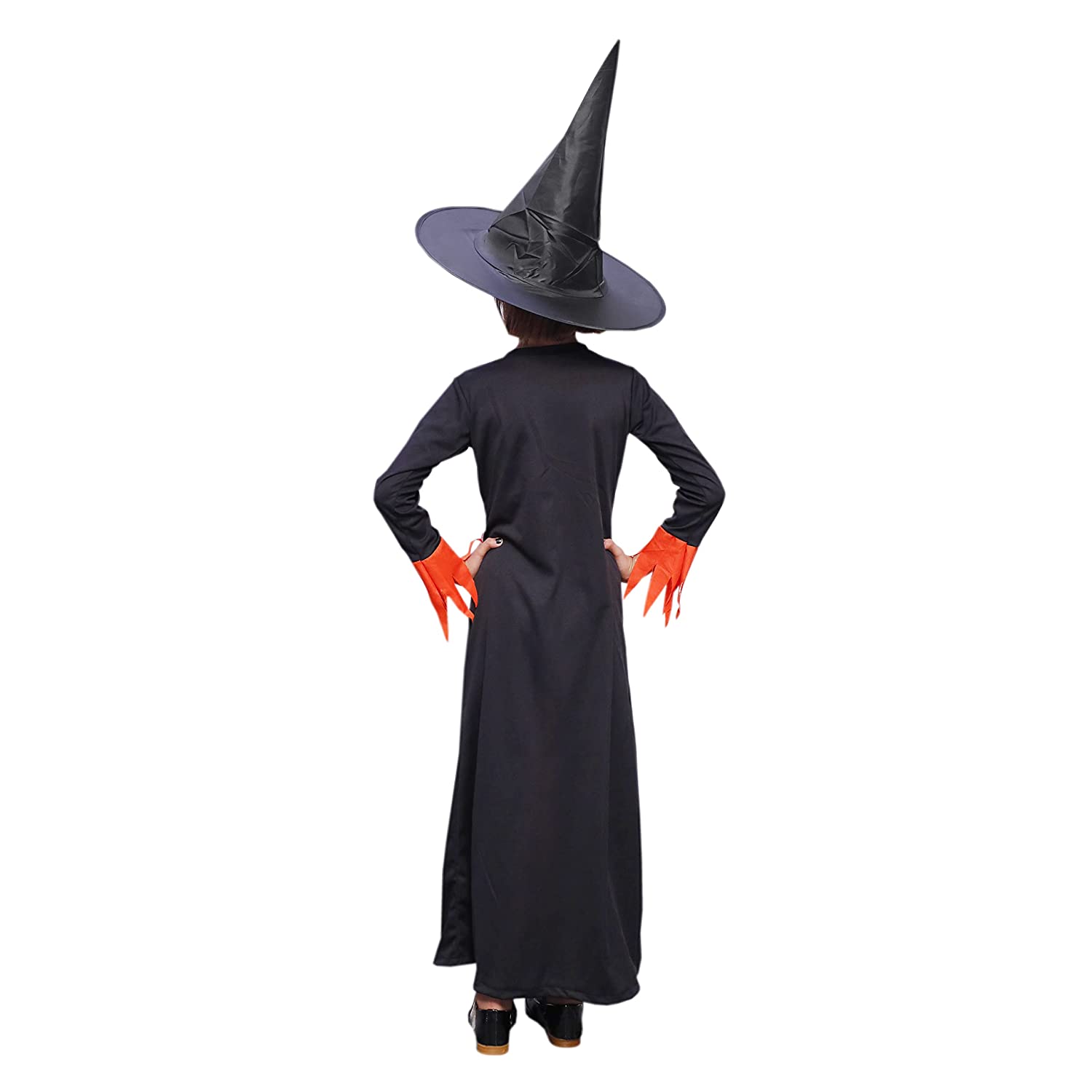 Witch Costume Dress for Kids Girls Set of 2(Gown,Hat) Halloween Fancy Dress