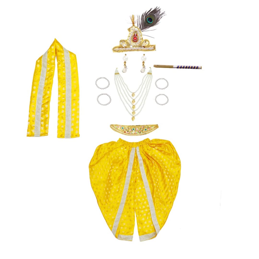 Krishna Dress for Baby Boy Kids Set of 10 Little Krishna Ji Kanha Janmasthmi Costume for Kids