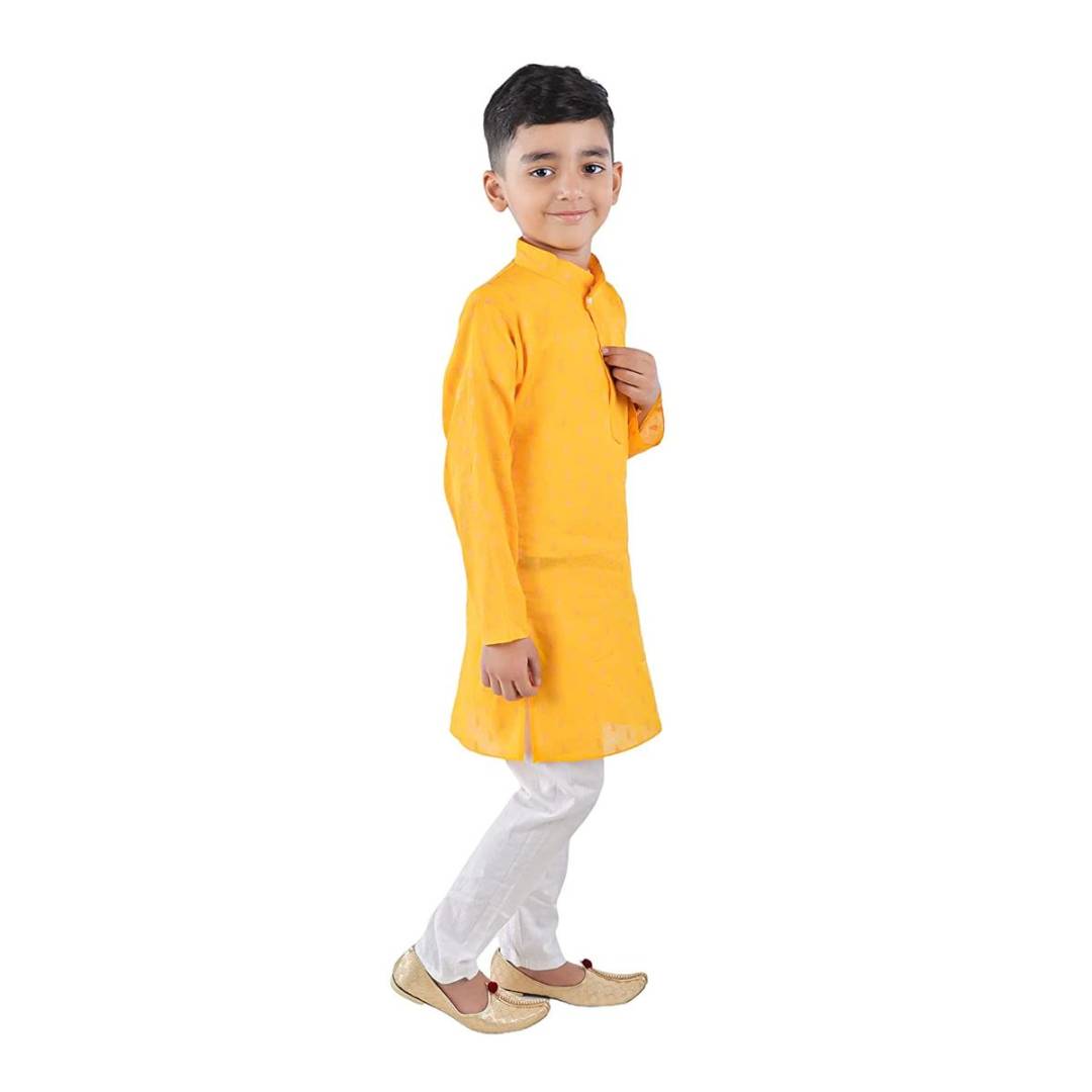 Yellow Kurta Pajama Set for Boys Kids Complete Set