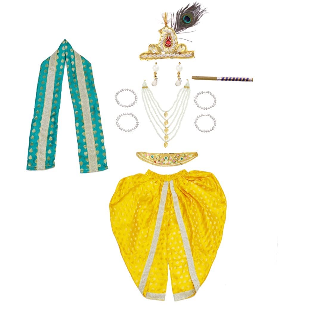 Krishna Dress for Baby Boy Kids Set of 10 Little Krishna Ji Kanha Janmasthmi Costume for Kids