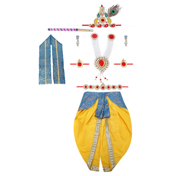 Krishna Dress for Baby Boy Kids Set of 10 Little Krishna Ji Kanha Janmasthmi Costume for Kids IMC39000-Yelfirozi