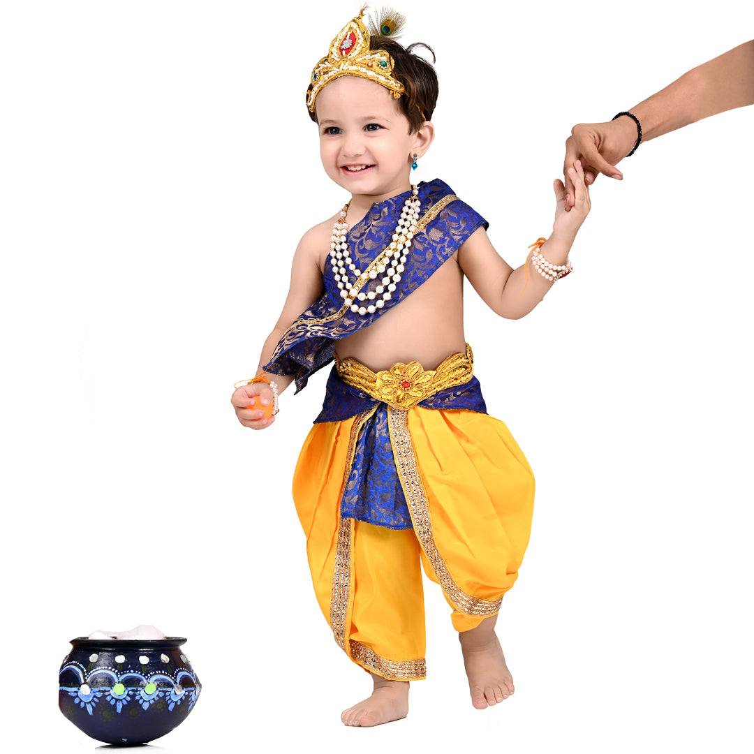 Krishna Dress for Baby Boy Kids Set of 10 Little Krishna Ji Kanha Janmasthmi Costume for Kids