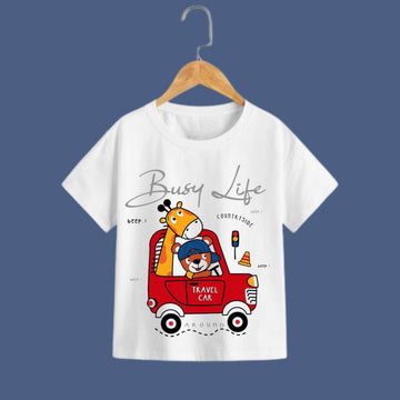 ITSMYCOSTUME Kids Cotton Printed T-Shirt Half Sleeves for Boys & Girls | Soft Summer Wear