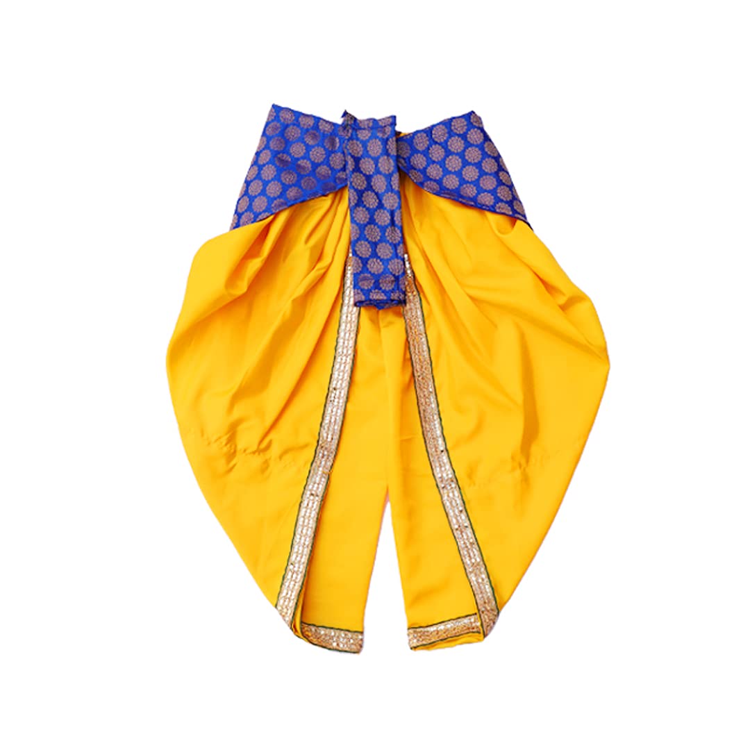 Krishna Dress for Baby Boy Kids Set of 10 Little Krishna Ji Kanha Janmasthmi Costume for Kids IMC39000-Yelblue