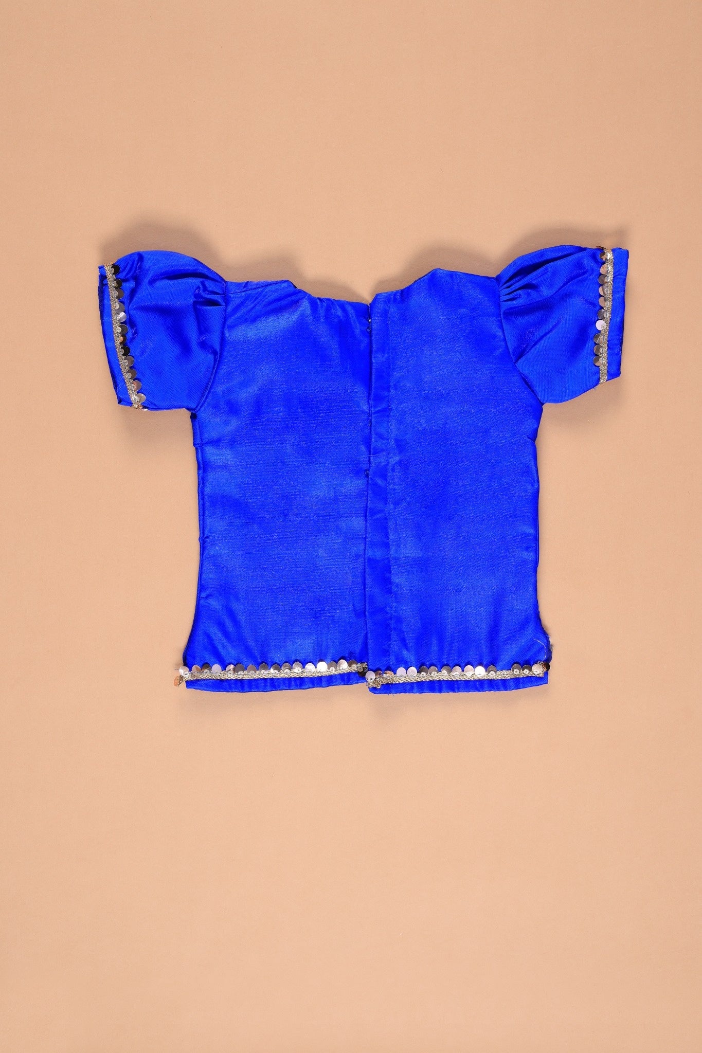 Vaanee Designz Silk Blend Readymade Embroidered 3 Piece Lehenga Choli Set|Lehenga Choli,Ethnic Wear|Lehenga for Kids|Lehenga Set for Wedding and Festival( Yellow & Blue)