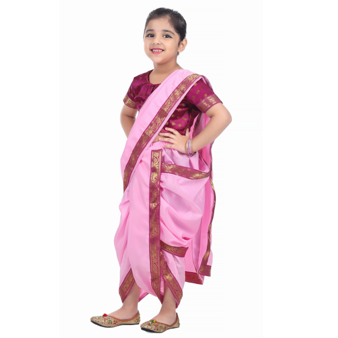 Marathi Lavani Sari for Girl - Kids Fancy Dress