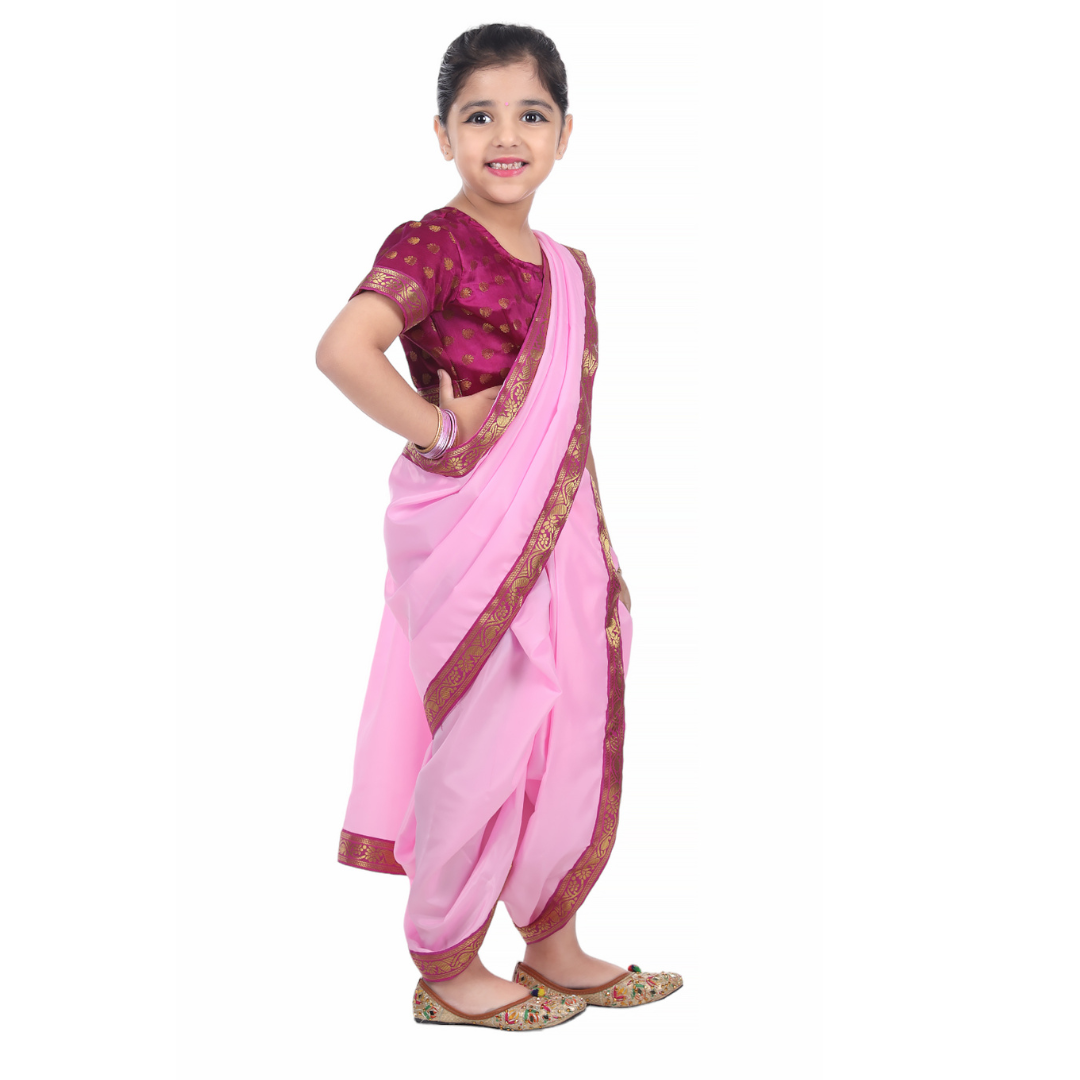 Marathi Lavani Sari for Girl - Kids Fancy Dress