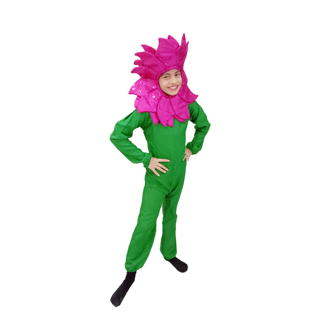 Magenta Flower Dress For Kids (IMC592)