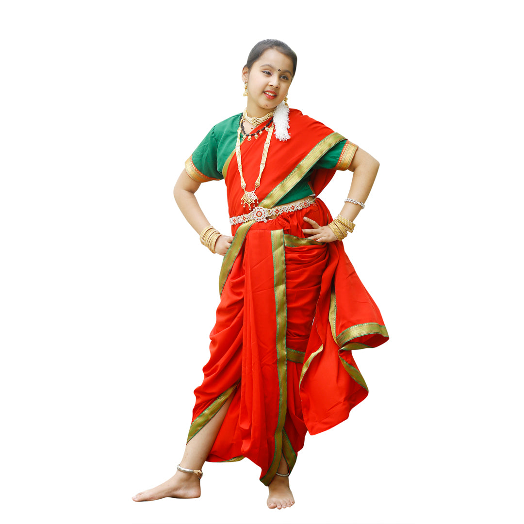 Marathi Lavani Dress for Girl - Kids Fancy Dress (IMC617)