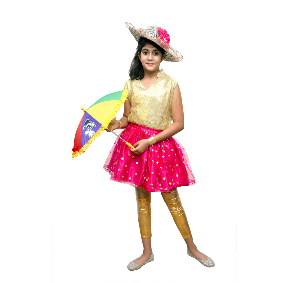 Magenta and Golden Top Skirt - Kids Fancy Dress