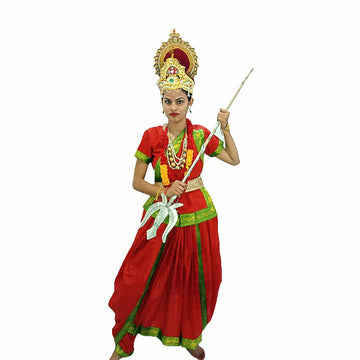 Durga Ma Indian Mythology Character Kids Fancy Dress Costume (IMC665)
