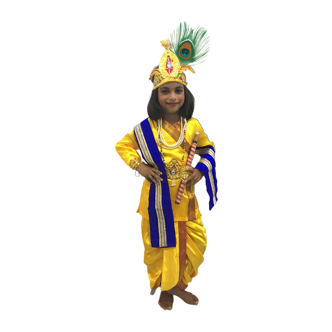 Krishna Dress For Boys - Yellow Blue