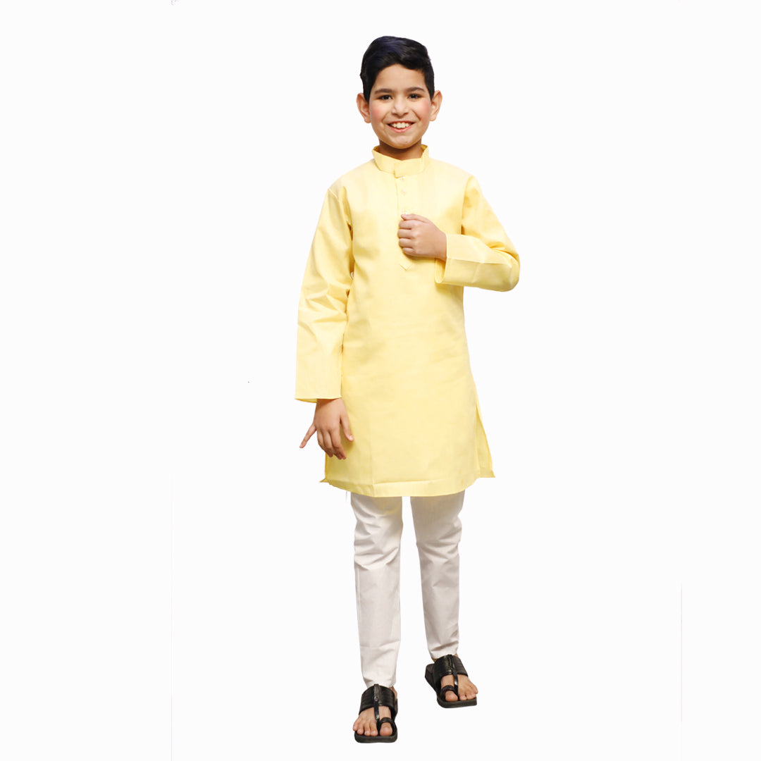 Kurta Pajama Set for Boys-Yellow