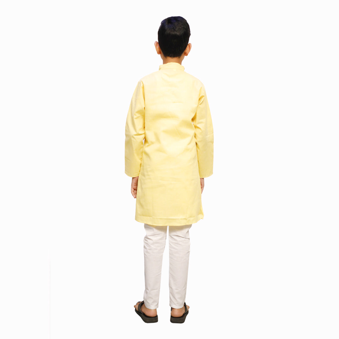 Kurta Pajama Set for Boys-Yellow