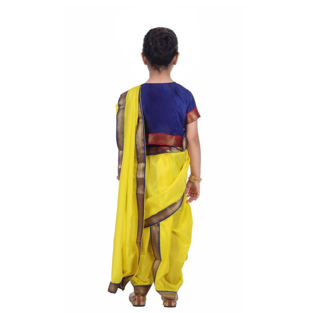 Marathi Lavani Sari for Girls Kids Folk Dance Lavni Dress