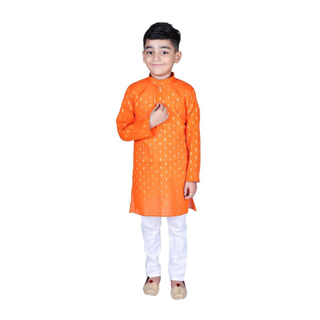 Orange Kurta Pajama Set for Boy - Complete Set