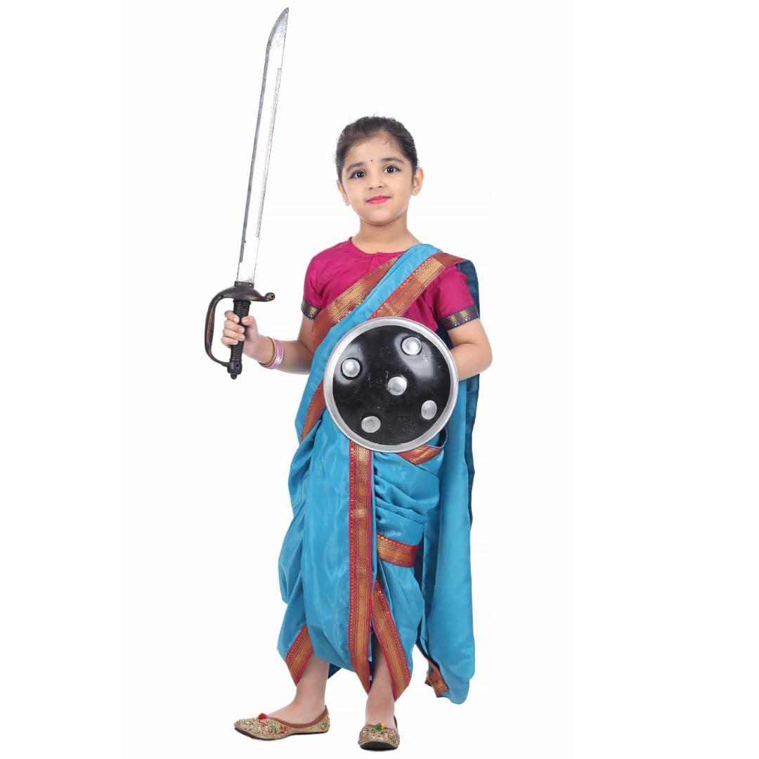 Rani Laksmi Bai Costume Dress For Girls With Complete Accessories Kids Freedom Fighter Costume