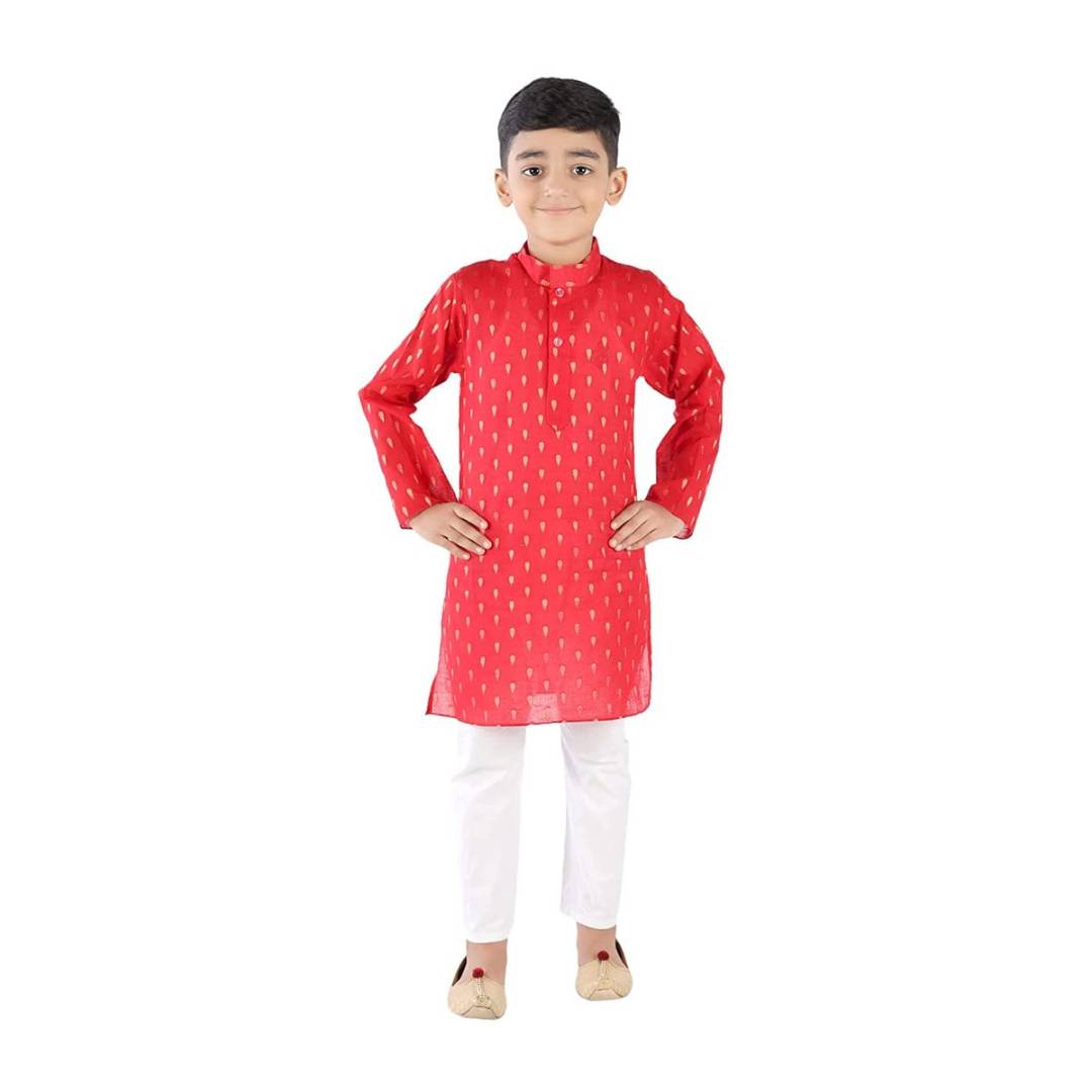 Red Kurta Pajama Set for Boy Kids - Complete Set