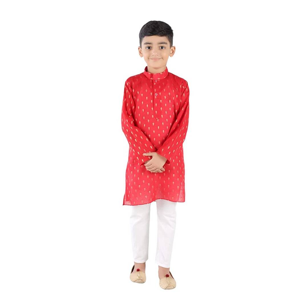 Red Kurta Pajama Set for Boy Kids - Complete Set