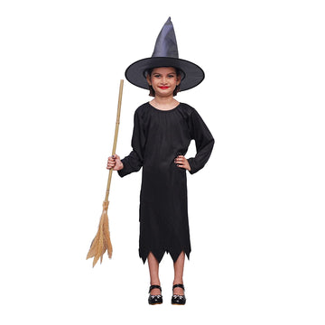 Witch Costume Dress for Kids Girls Set of 2(Gown,Hat) Halloween