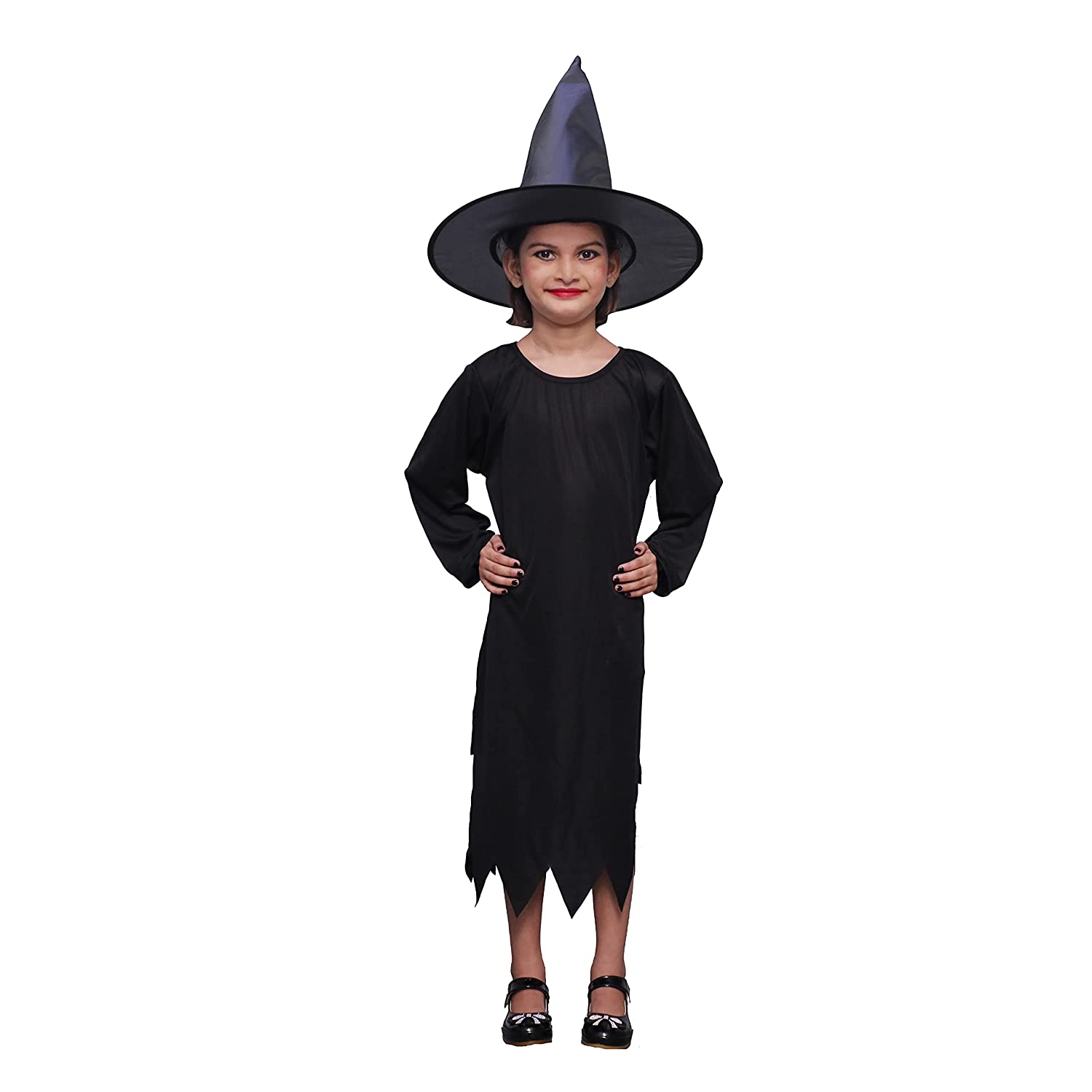 Witch Costume Dress for Kids Girls Set of 2(Gown,Hat) Halloween