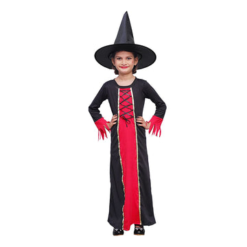 Witch Costume Dress for Kids Girls Set of 2(Gown,Hat) Halloween Costume