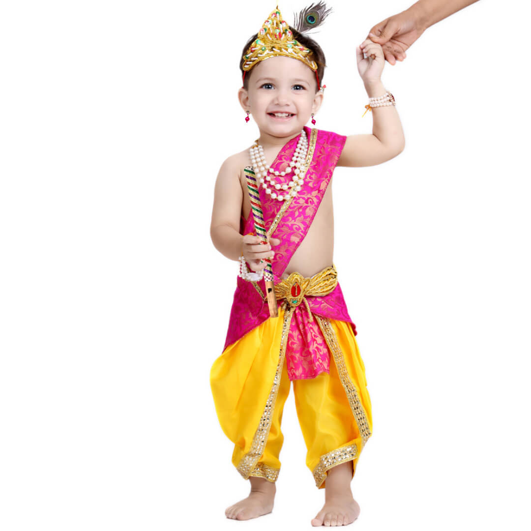 Krishna Dress for Baby Boy Kids Set of 10 Little Krishna Ji Kanha Janmasthmi Costume for Kids